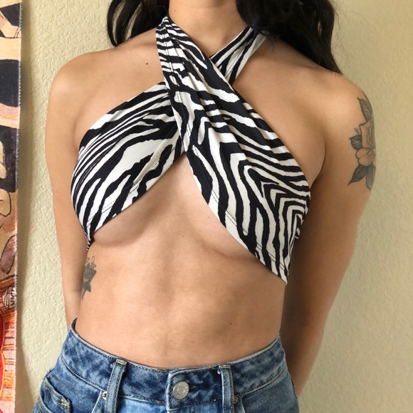 Tops - Scarf Wrap Zebra Top